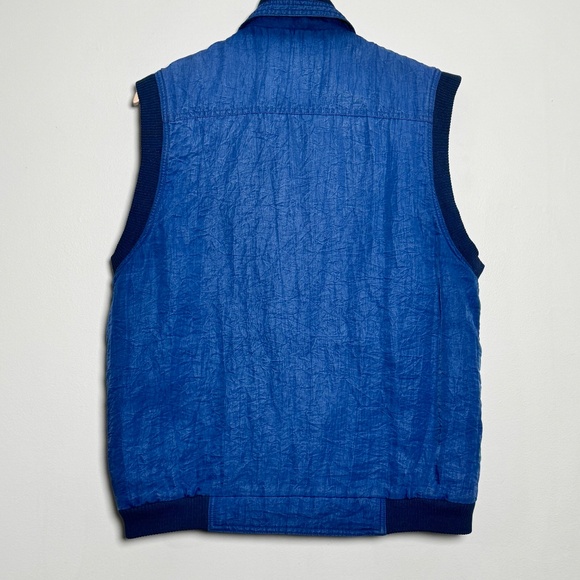 Vintage Demoiselle Famous Sports Wear Utility Full Zip Blue Vest Sz L - Picture 7 of 8